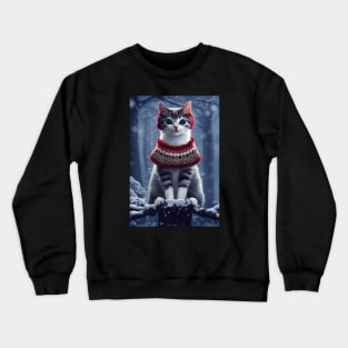 Cute Christmas Cat Crewneck Sweatshirt